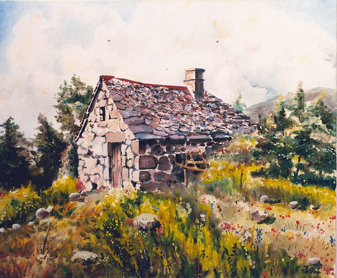Buron vers le Pertus, huile sut toile: 46 cm x 38 cm