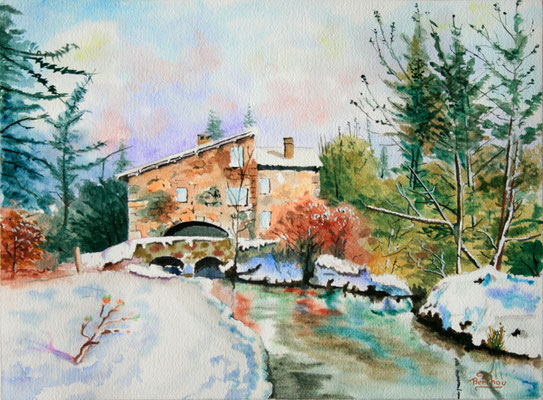 Moulin de caillac automne et neige