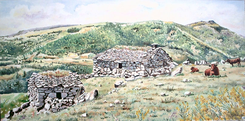 Buron de nièrcombe, huile sur toile: 61 cm x 38 cm