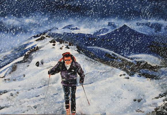 Puy Mary: tourmente de neige au Peyre Arse (autoportrait)