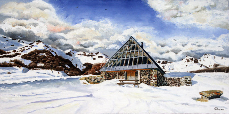 Grange des poustines, huile sur toile: 100 cm x 50 cm