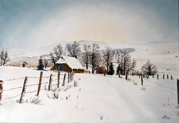 Buron de la Tuillère, huile sur toile: 55 cm x 38 cm
