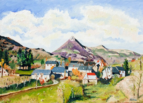 Niérvèze l'automne: huile sut toile: 46 cm x 34 cm