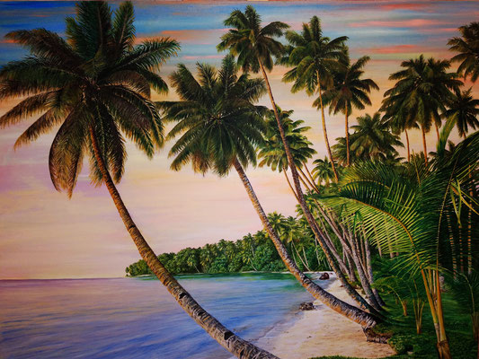 "Caribbean island " Oil painting on canvas 60x80 cm by Victoria Kolomy