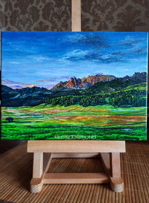 Italia. Dolomites  Oil painting on canvas by Victoria Kolomy 18x24 cm