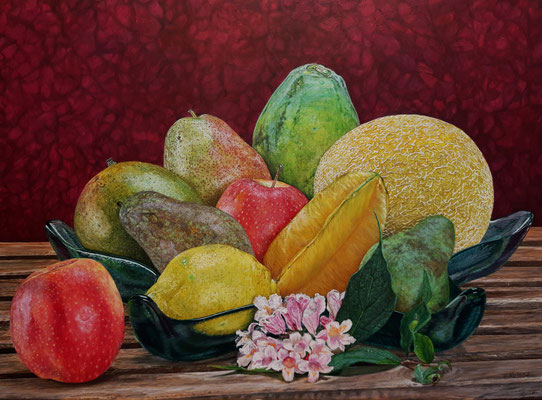  "Fruit Still Life" Oil painting on canvas, 60x80 cm (24"x32") Victoria Kolomy