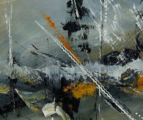 Schiffsbruch abstraktes Original Gemälde Kunst Bild grau