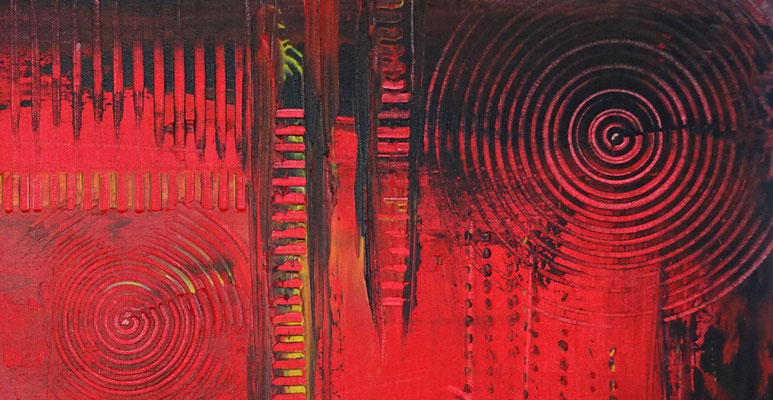 Glut abstraktes Wandbild rot schwarz Malerei Leinwandbild Gemälde Unikat Kunst