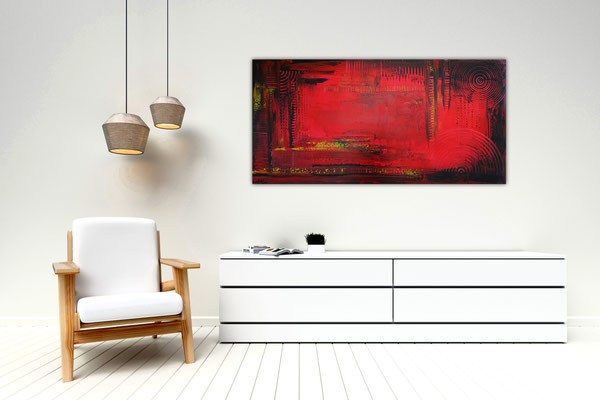 Rot Schwarz Abstrakte Malerei Wandbild Leinwandbild Burgstaller Sammlung von martina kuehn • zuletzt aktualisiert: glut abstraktes wandbild rot schwarz malerei 100x50