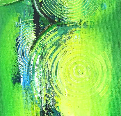Wandbilder grün abstraktes Acrylgemälde zweiteilig hochformat