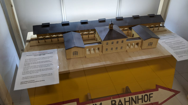 Empfangsgebäude im baulichen Ursprungszustand von 1846, Modell im Maßstab 1:87 von Norbert Heidrich.