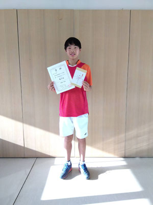 春季中学生以下男子シングルス　第３位