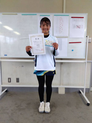 R8 春季中学生女子シングルス　優勝