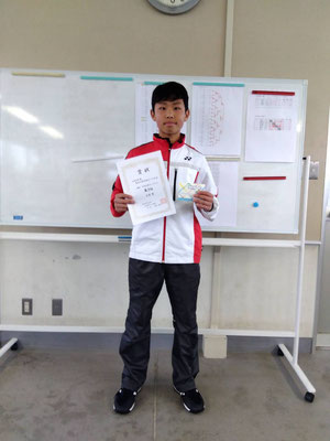 R8 春季中学生男子シングルス　第３位