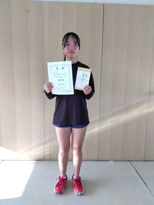 春季中学生以下女子シングルス　第２位