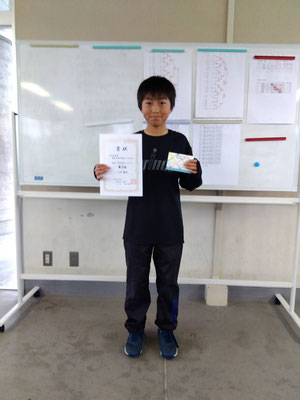 R8 春季中学生男子シングルス　第３位
