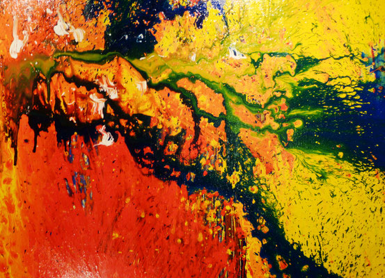 IM FLUSS DES LEBENS vergrößerter Ausschnitt aus dem Bild 100 x120 