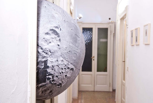 moon, 2016, collage on PVC, ø 130 cm