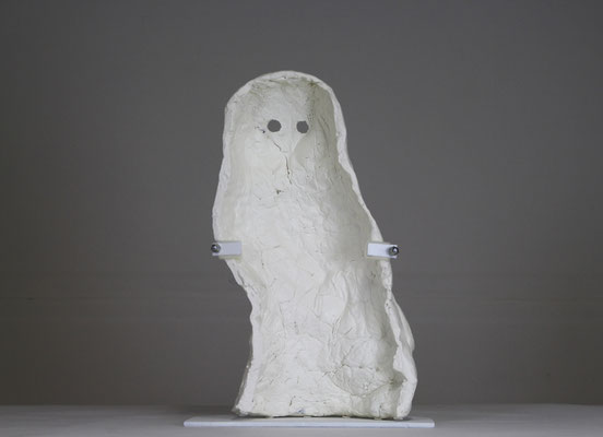 untitled (snow), 2020, porcelain enamel and painted iron, 40x28x17.5 cm