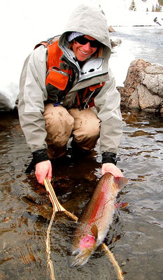 Fly Fishing in winter conditions can also bring the fish of a lifetime