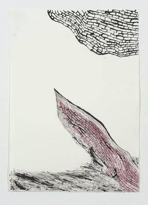 O.T.,  Tusche und Aquarell auf Büttenpapier, 58 x 42 cm