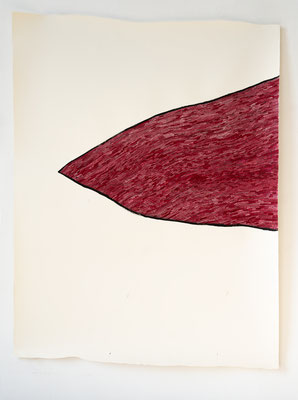 Vorstoß, Tusche und Goache auf Aquarellpapier, 196 x 152 cm