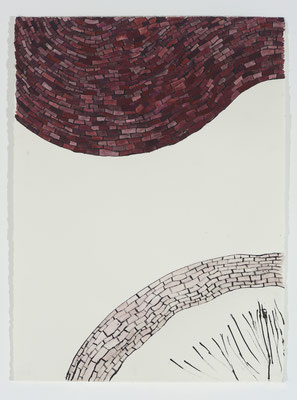 Zahrte Annäherung, Tusche und Goache auf Aquarellpapier, 76 x 56 cm