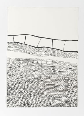 Ohne Titel, Tusche auf Büttenpapier, 58 x 42 cm
