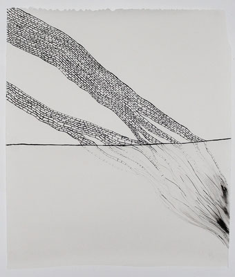 Übergang, Tusche auf Papier, 130 x 113 cm
