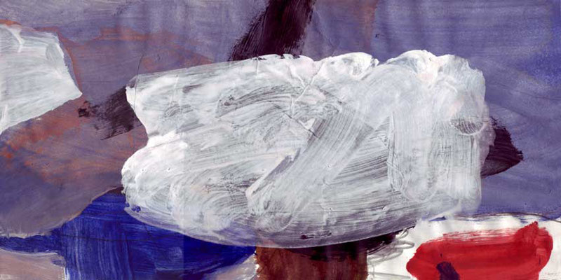 Wolke, Mischtechnik auf Papier, 20cm x 40cm, 2005