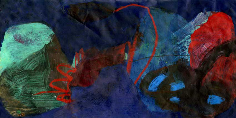 Traum, Mischtechnik auf Papier, 20cm x 40cm, 2005