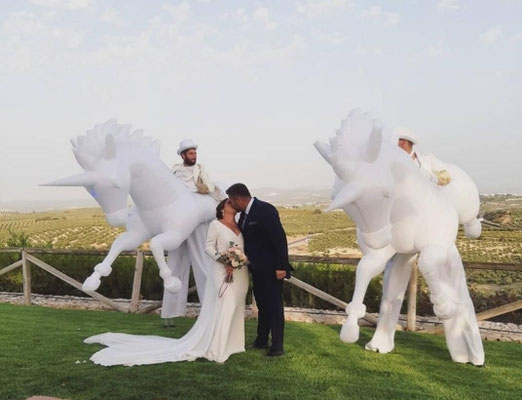 espectáculos y zancudos para organizar una boda en Cadiz