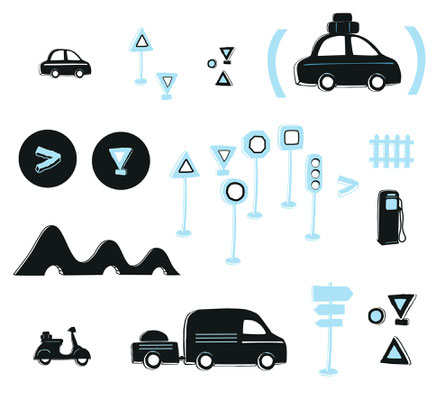 Conception illustrations,  kit routier Istock photo (Getty image).