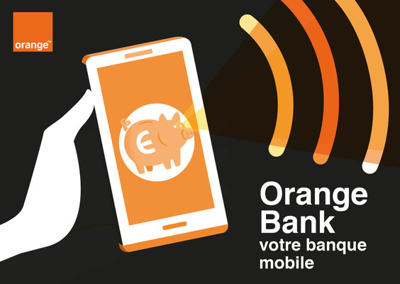Conception illustrations et mise en page Mock up  Orange Bank.
