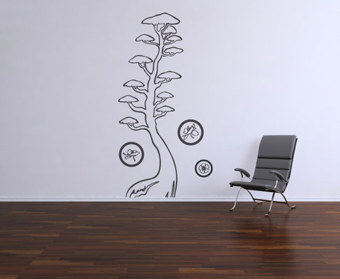 Conception illustration, sticker mural Hanako Sushi.