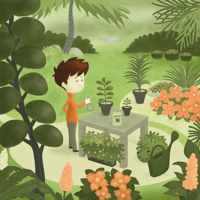 Illustration jeunesse "Paradis verts".