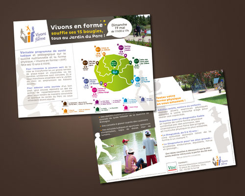 Conception et mise en page, flyer anniversaire du V.I.F., format A5, Mairie (Vitré).