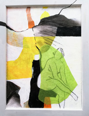 ARTwork: Evelyn Marschall-Gebhard (DE) - Titel: Lady in Green| Collage - gerahmt: 30x40cm | 350,00€