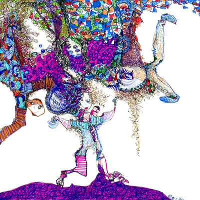 ARTwork: Rosemie Becker (DE) - Titel: Abudance I | Zeichenpapier, Fineliner: 30x30cm | 300,00€