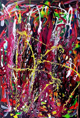 ARTwork: Jeannette Loacker (AT) - Titel: Neon im Dunkel | Acryl auf Leinwand: 50x70cm | 300,00€