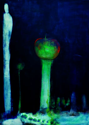 ARTwork: Rosemie Becker (DE) | SELECTed . 24 - Titel: The Big Apple - Gier und Größenwahn | Acryl, Kohle, Kreide auf Leinwand - 140x100cm | Preis: 2.800,00€