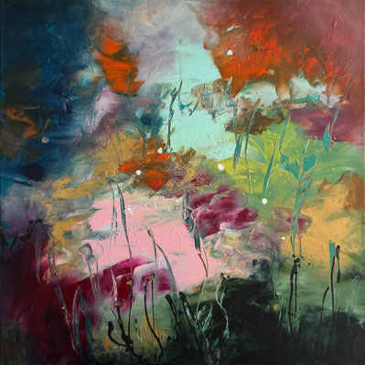 ARTwork: Imelda Steiger (CH) - SELECTed . 20 | Acryl-Mischtechnik, Titel: Blick über die Wiesen (473) - Preis: 1.500,00CHF