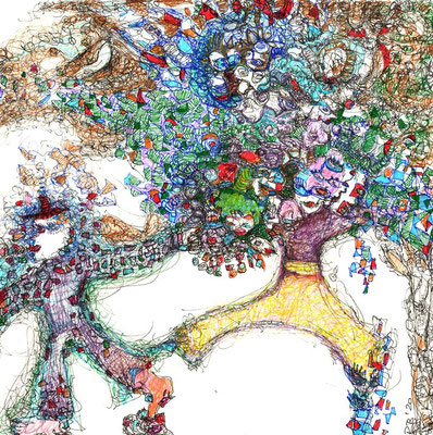 ARTwork: Rosemie Becker (DE) - Titel: Abudance II | Zeichenpapier, Fineliner: 30x30cm | 300,00€