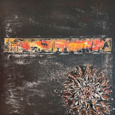 ARTwork: Stefanie Dorner (AT) - Titel: Wüstenblume | Mixed Media auf Leinwand: 70x70cm | 650,00€