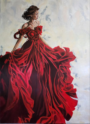 ARTwork: Melitta Ratz (AT) | SELECTed . 24 - Titel: Voller Schwung in Rot | Acryl auf Leinwand: 160x200cm | 2.520,00€