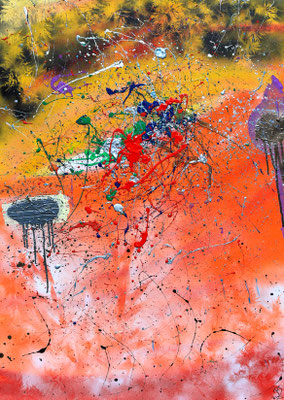 ARTwork: Daniel Knopfhart (AT) - Titel: Selbstportrait Nr. 1 (2023) | Spraypaint & Actionpainting: 120,2x89,9cm | 700,00€
