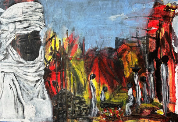 ARTwork: Stefanie Dorner (AT) - Titel: Afrika | Mixed Media auf Leinwand: 50x70cm | 150,00€