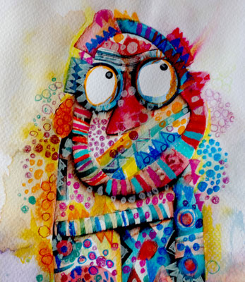 ARTwork: Walter de Meijer (AT) | SELECTed . 24 - Aquarell mit diversen Fineliner | Format: A4 auf Papier | Preis: 100,00€ je Blatt