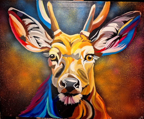 ARTwork: Marcell Dergecz (AT) - Titel: Hirsch | Acryl auf Leinwand: 100x80cm | 1.200,00€