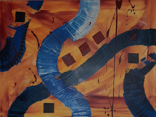 ARTwork: Manuela Bösch (AT) - Titel: Blue River | Acryl auf Leinwand: 80x60cm | statt 420,00€ jetzt 210,00€